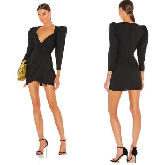 NBD Dress NWT Revolve Malone Mini Puff Sleeve Dress in Black Size XS New - Picture 4 of 10